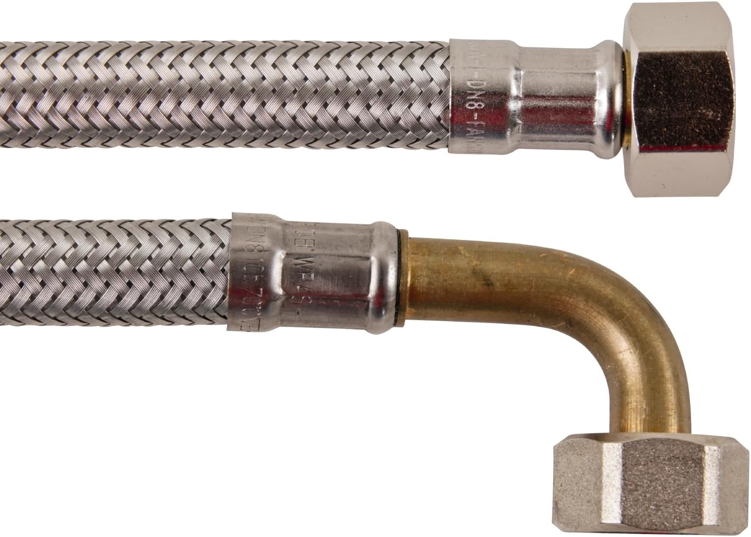 tecuro Wasserrohr Ölschlauch, SR 8 LR Konus, ÜWM - 75° Rohrbogen x 3/8 Zoll ÜWM, Rohrbogen 75° x