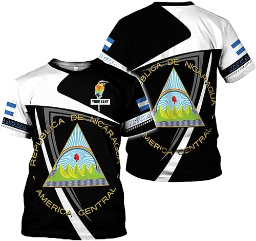 Miniatura 2 de Rivelus - Camisa personalizada de Nicaragua 3D, camisas con la bandera de Nicaragua, camisetas nicaragüenses, camisetas unisex para hombres y mujeres