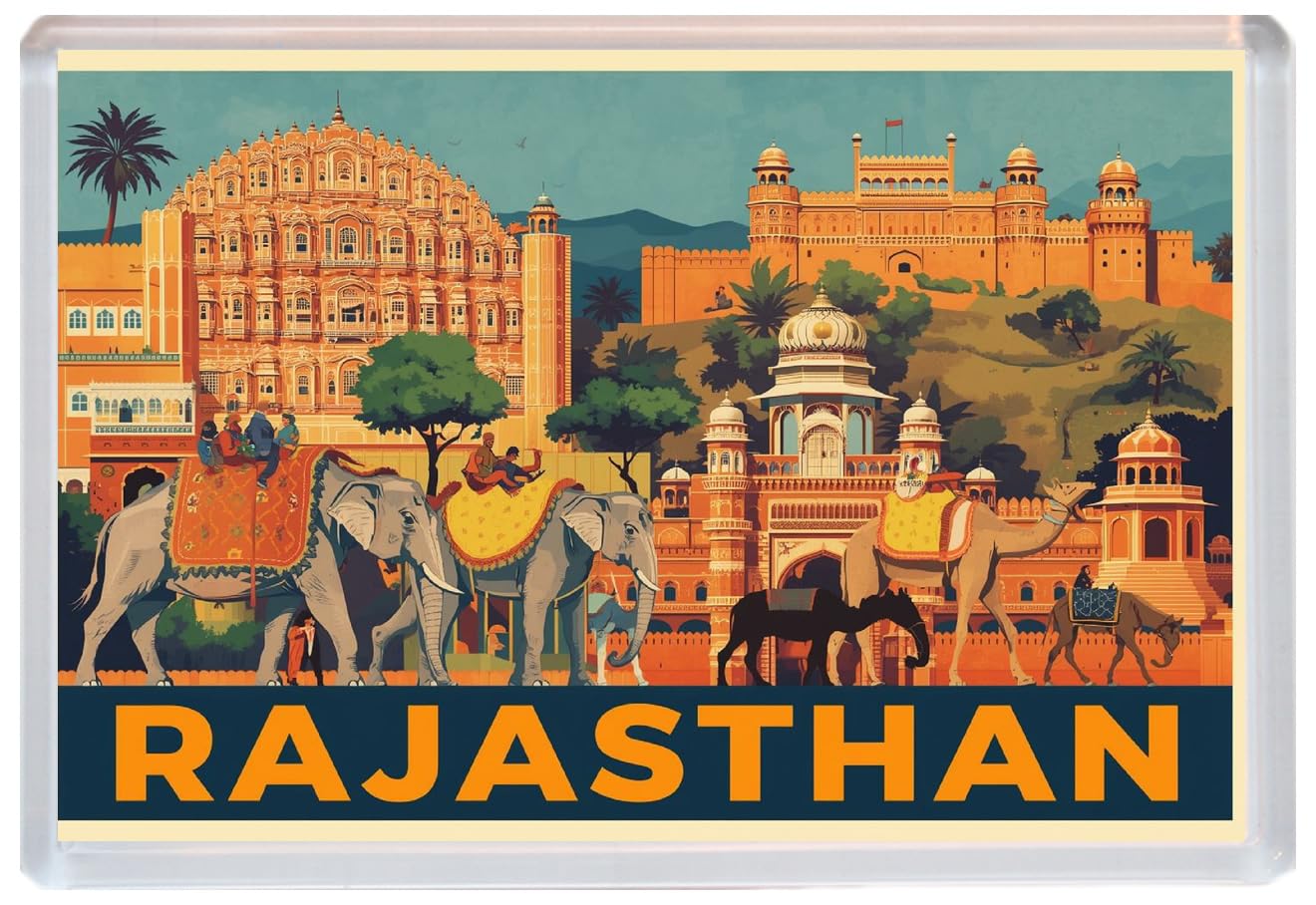 Baked Bean Store Multicolor Rajasthan - India - Jumbo Artistic Fridge Magnet 96 X 67Mm Bbsfhm3354