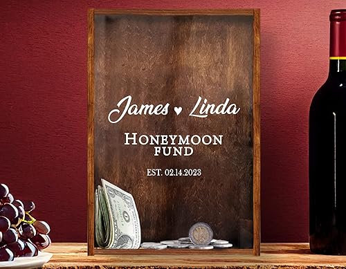 Miniatura 4 de Caja de sombra de dinero personalizada para luna de miel, caja de sombra de archivo de aventura de viaje, caja de dinero de ahorro personalizada,