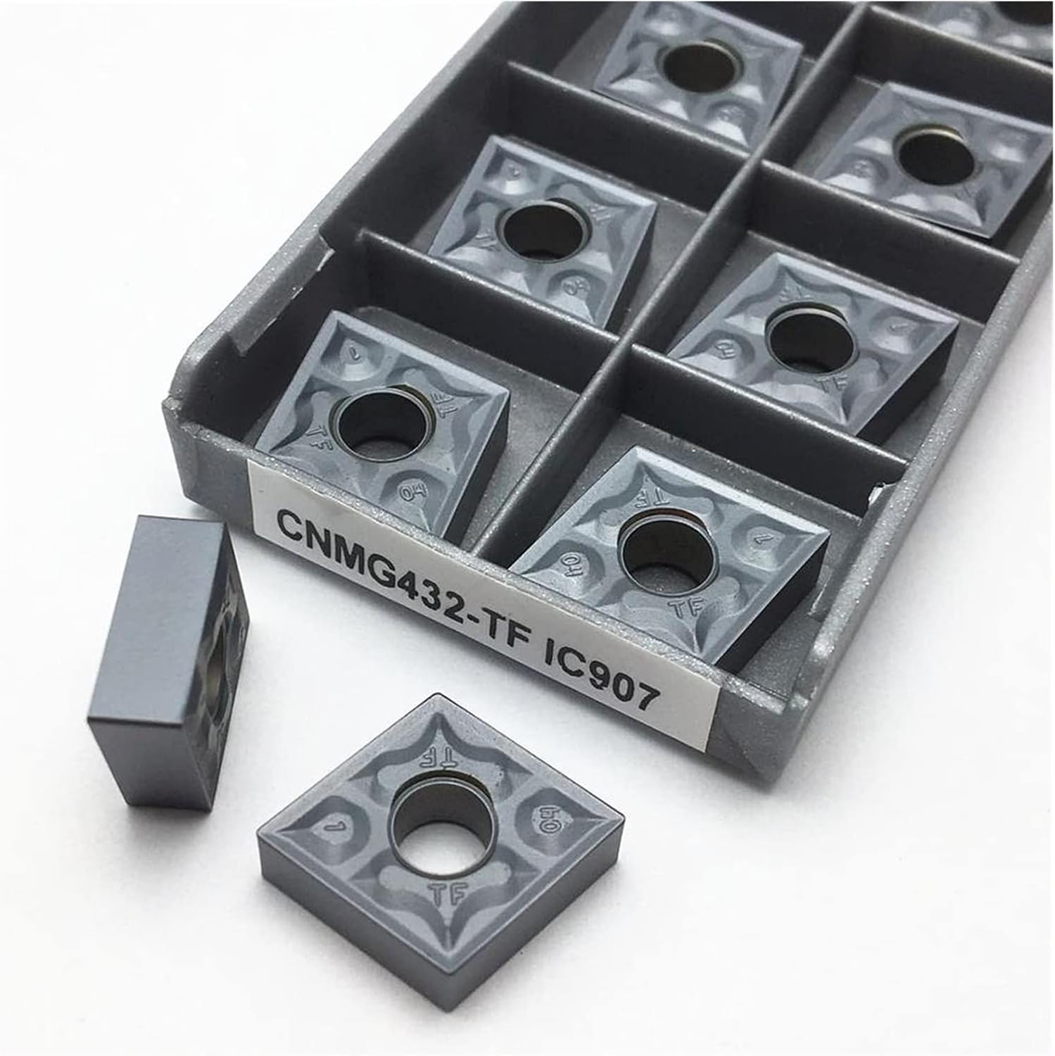 Surface Milling Cutter 10PCS CNMG120404 TF IC908 CNMG120404 TF IC907 Internal And External Turning Tool Carbide Insert Turning Tool (Angle : CNMG120404 TF IC908, Insert Width(mm) : 10PCS(1box))