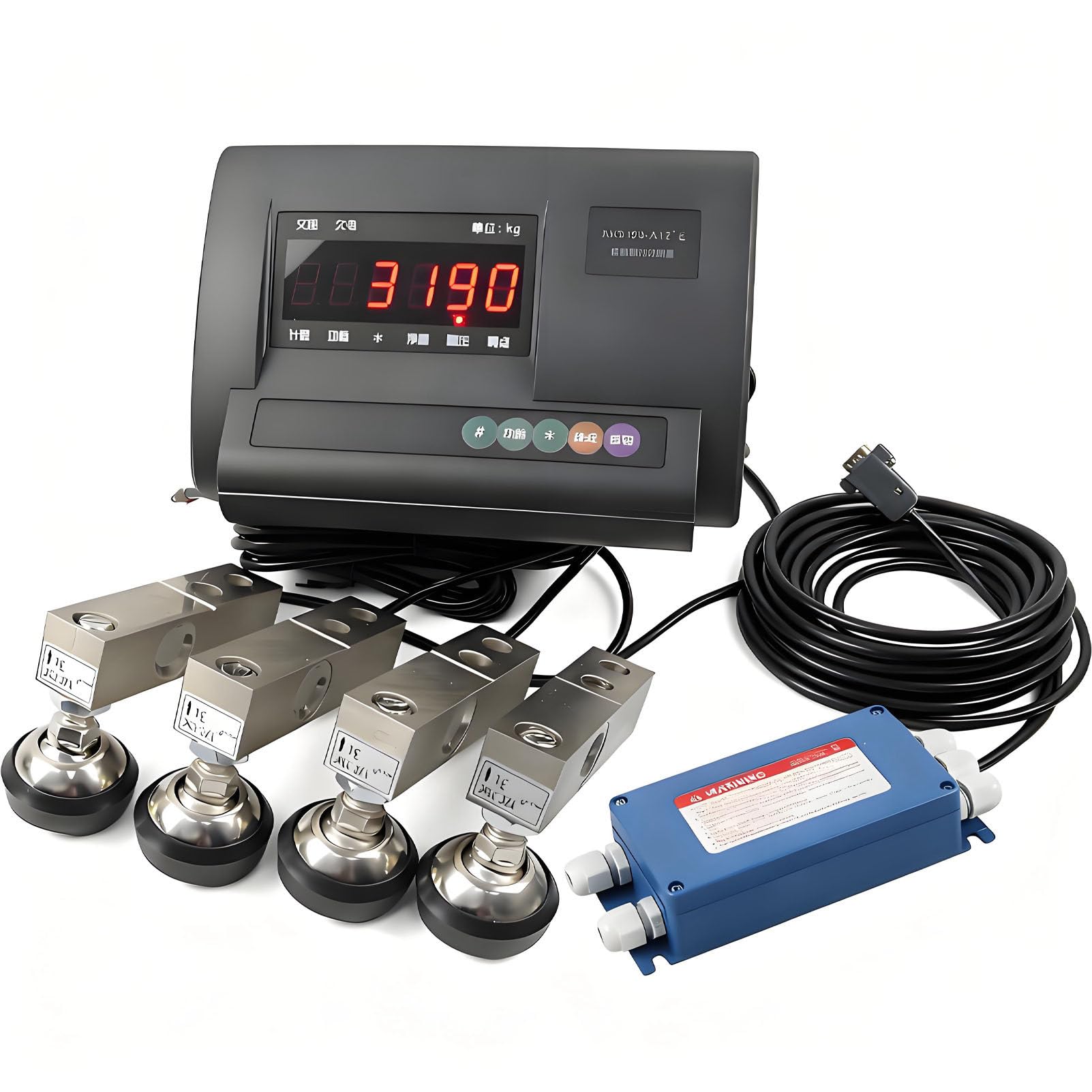 Caibendss Livestock Scale Kit,High Precision Indicator Load Cell Scale Floor Scale Kit, Livestock Pigs Goats Sheep Animal Scales, Stainless Steel Platform Electronic Scales 5000kg