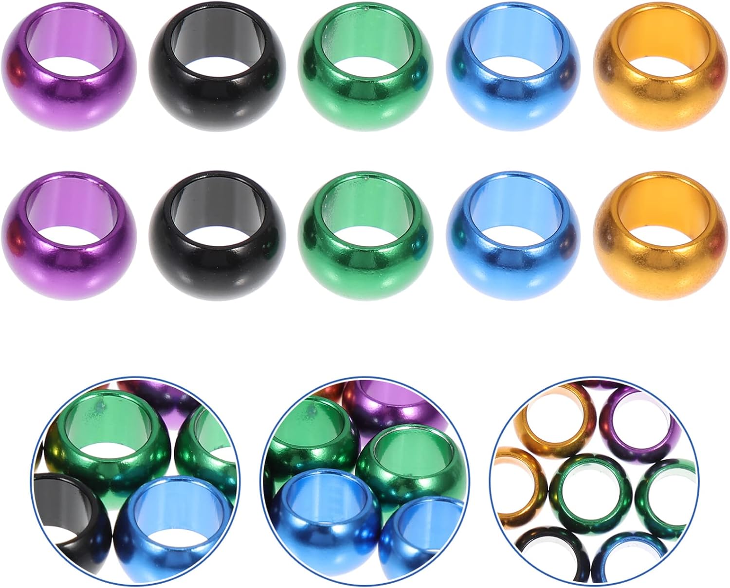 Colorful Aluminum Bird Leg Rings - 10pcs 0.80X0.80X0.60cm for Pigeons, Chickens, Parrots, and More