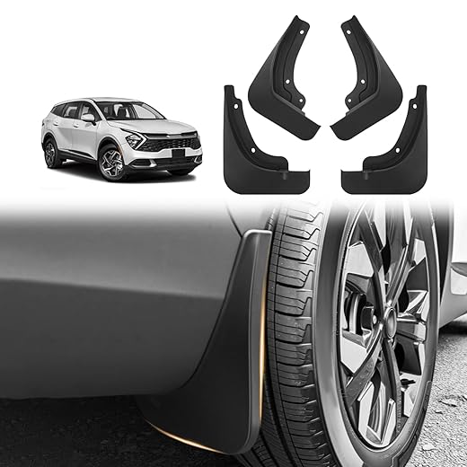 Muslogy Mud Flaps Splash Guards Compatible with Kia Sportage 2023-2025 2026 Accessories Front and Rear Mud Guards 4PCS No Drilling Fender Mudguards Kit with Hardware Accessories
