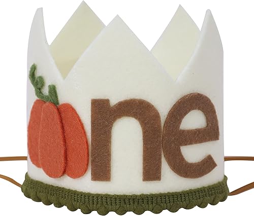 Corona de calabaza de primer cumpleaños para niños, decoraciones de cumpleaños de calabaza para niños sombrero de primer cumpleaños decoraciones de
