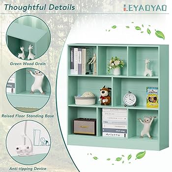 Amazon.com: LEYAOYAO 8 Cube Bookshelf with Base,3 Tier