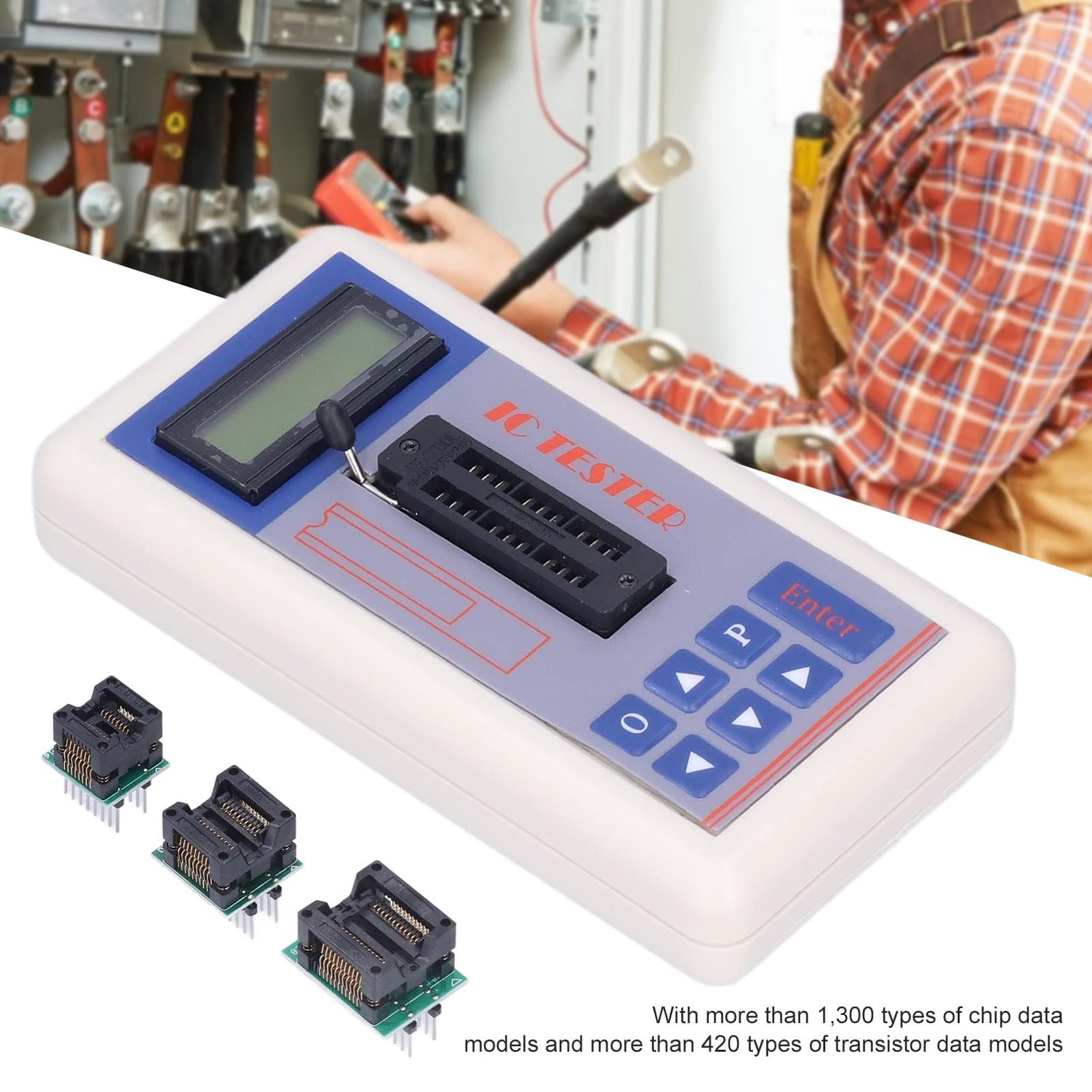 TSH‑06F Misuratore di Circuiti Integrati IC Tester Misuratore di Transistor Tester di Manutenzione Multifunzionale con Modalità AUTO 5V 3.3V Rilevatore di Microelettronica(Con terminale)