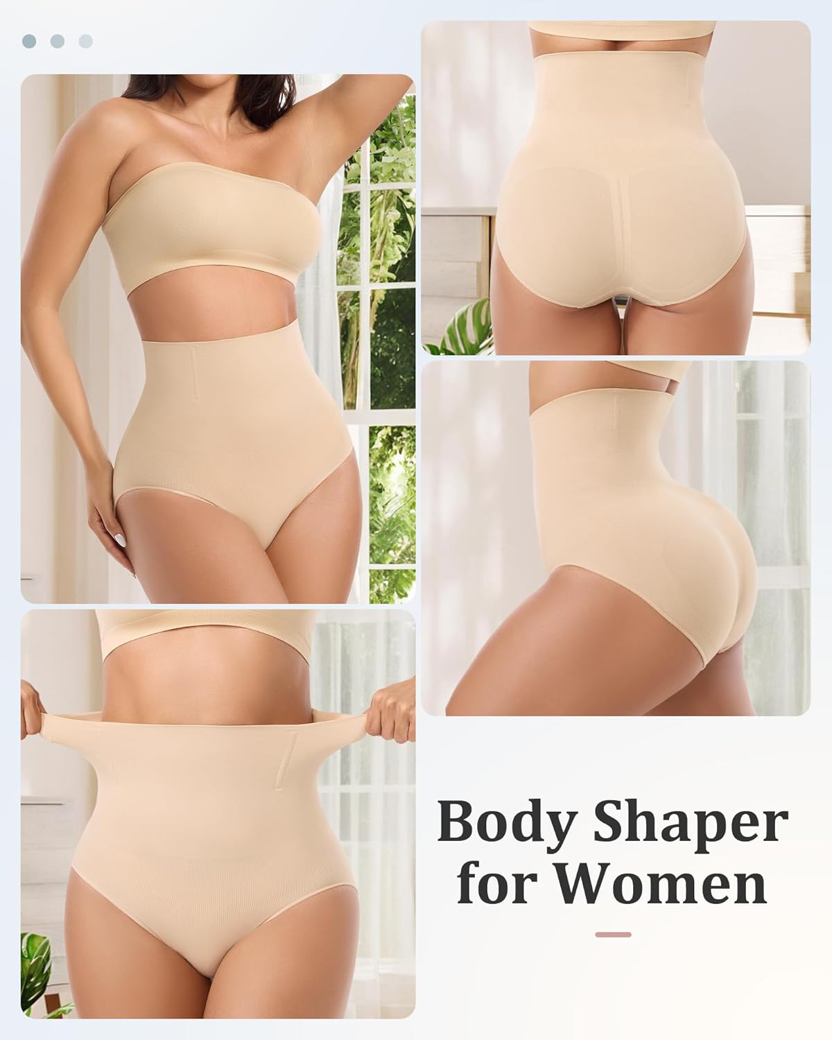 YADIFEN Tummy Control Shapewear High Waisted Underwear Women Seamless Girdle Steel Boned Panties
