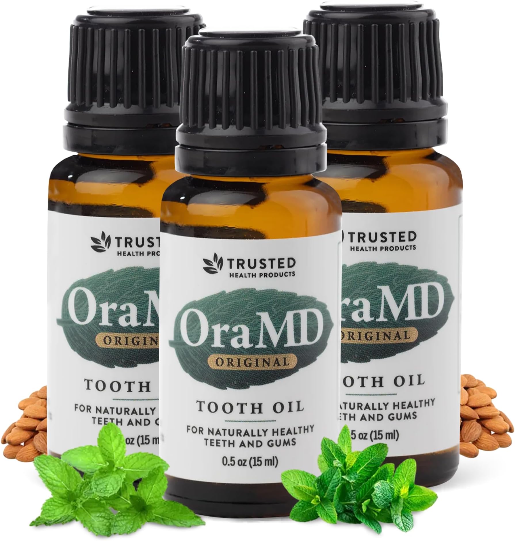 OraMD Original Tooth Oil - Healthy Gums, Fresh Breath and Helps with Sensitive Teeth - All-Natural Solution Better Than Mouthwash (3-Pack)