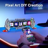 Divoom Times Gate 2.4/5GHz WiFi Pixel Art Clock Display, 5-Screen Smart RGB Desk Clock with App Custom Animation, Social Media & Finance Widgets, Cyberpunk Table Decor Gift for Gaming Room - Silver - 5