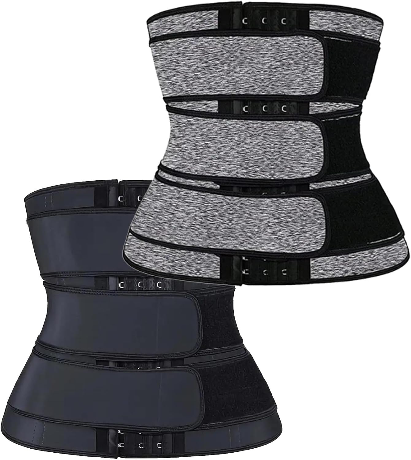 xxxiticat Mens 2 Pack Waist Trainer Sweat Belt Lower Belly Trimmer Corset