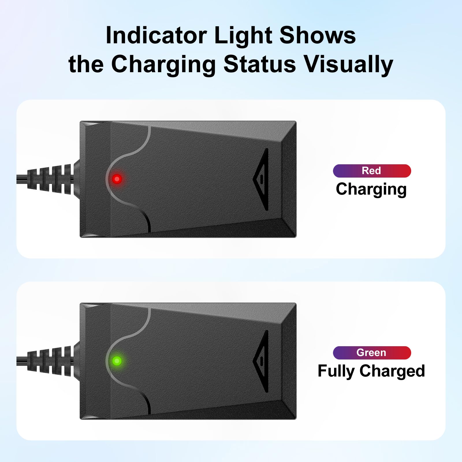 NASTIMA Cargador 7,3V 1000mA LiFePO4 para Baterías LiFePO4 de 6V 4Ah/4,5Ah/6Ah/7Ah/12Ah, con Protección contra Cortocircuitos, Sobrecorriente y Sobretensión, y luz Indicadora de Carga