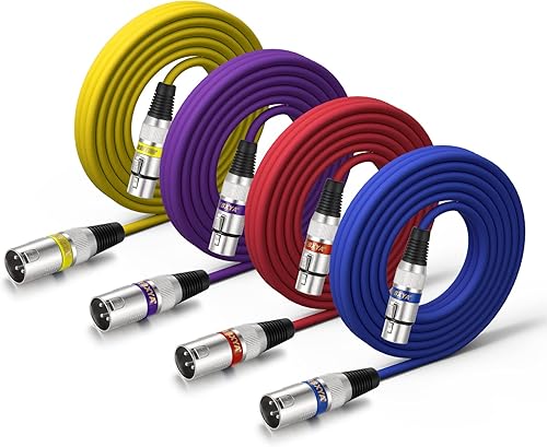 Miniatura 23 de EBXYA Cable XLR de 2 pies, paquete de 10 unidades, 3 pines, cable de micrófono XLR equilibrado macho a hembra, adecuado para mezclador de audio, 10