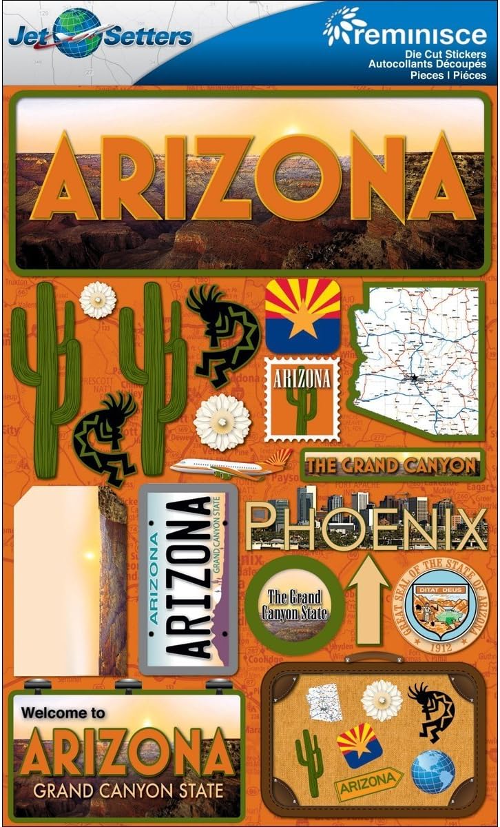 Jet Setters Dimensional Stickers-Arizona