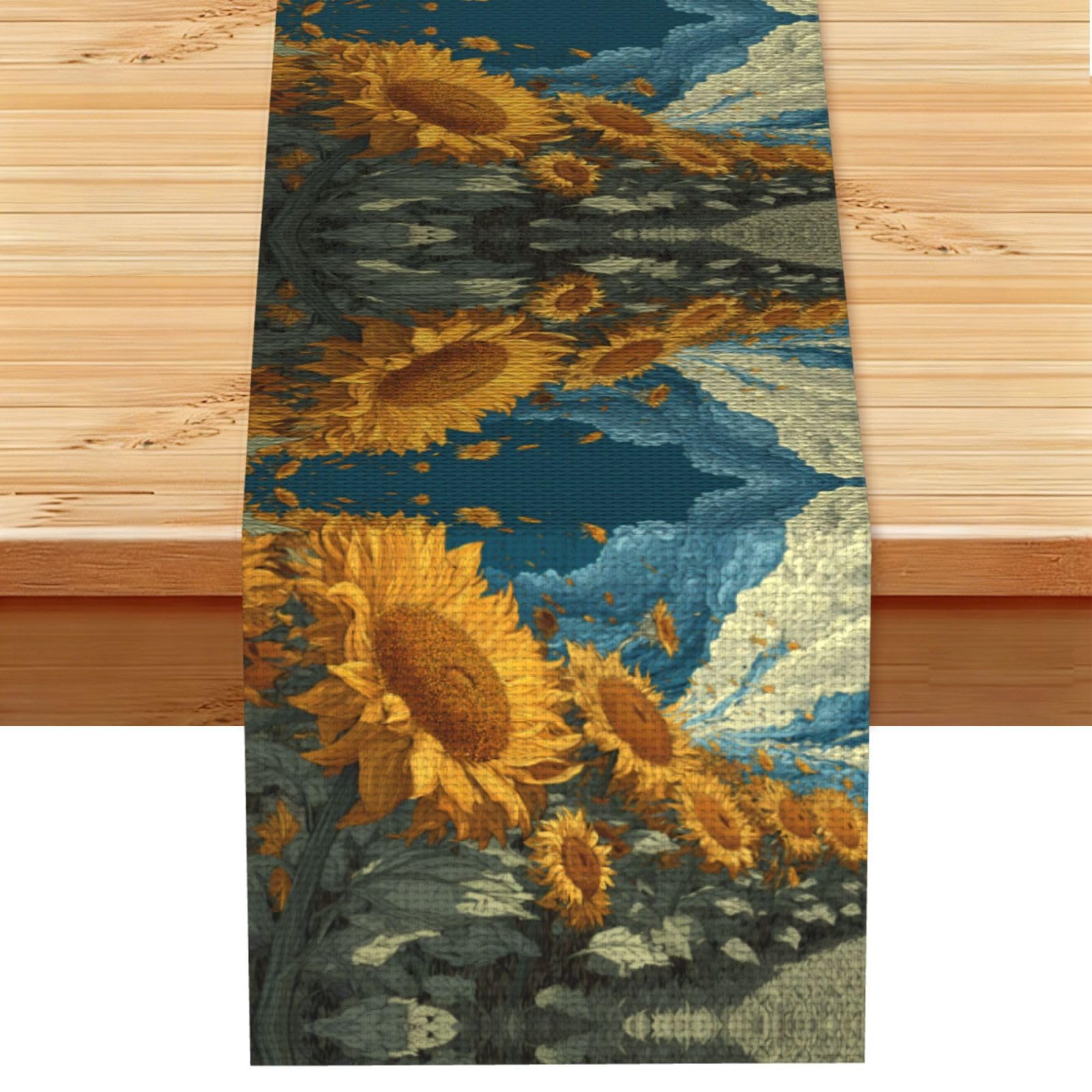 Sunflowers are roaring Linen Feel Table Runner Wedding Party Home Decoration