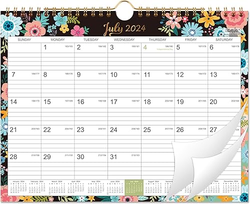 Calendario 2023-2024 - julio 2023 - diciembre 2024, calendario de pared 2023-2024 con 18 meses, calendario de pared 2023-2024 con encuadernación de