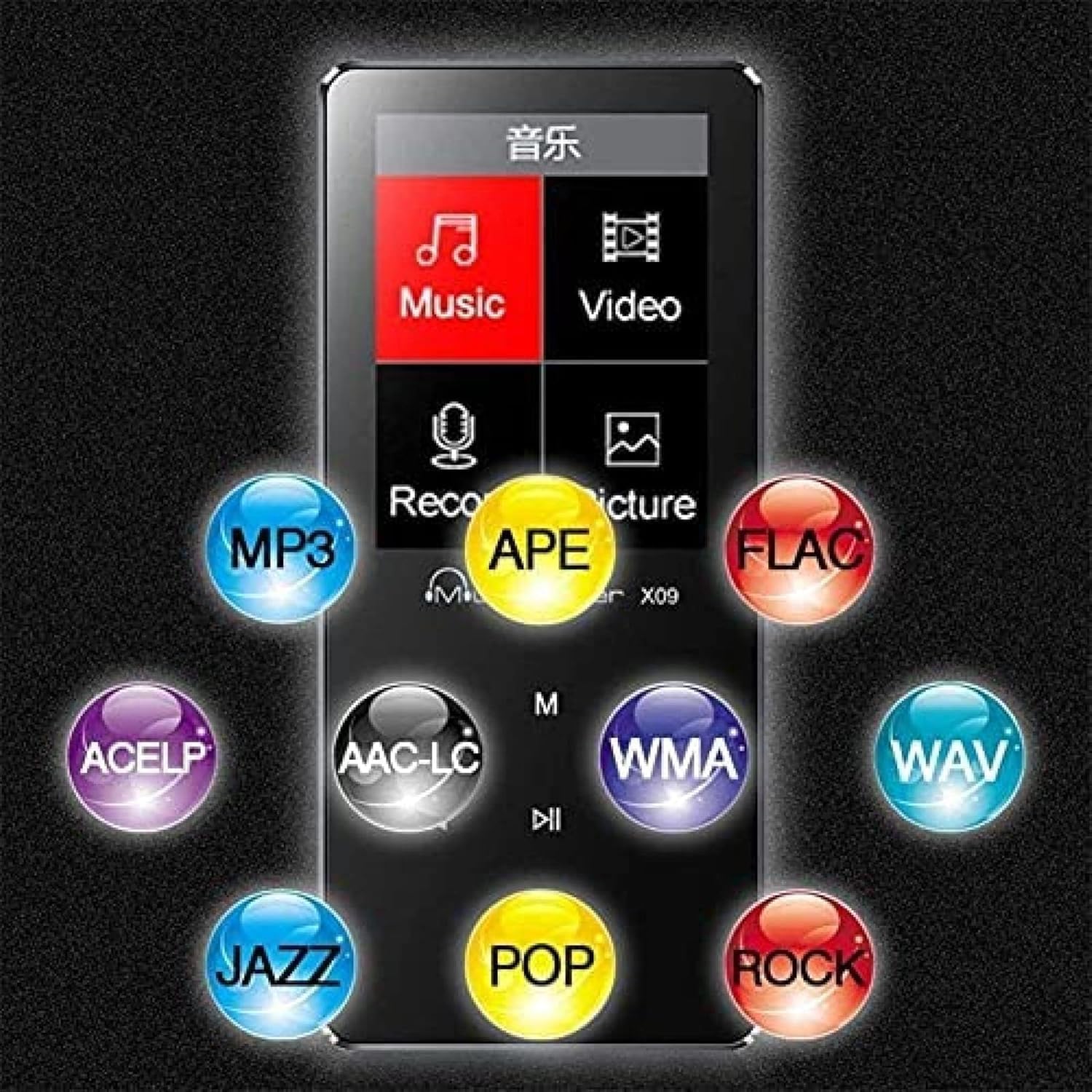 Lecteur Mp3 Bluetooth Lecteur De Musique Portable avec Emplacement De Mémoire Batterie sans Fil Et Longue Durée pour L’extérieur Et La Course Compatible avec La Carte SD Stockage Plus Grand