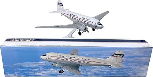 Miniatura 4 de Flight Miniatures Continental DC-3 Escala 1100 - Avión de plástico a presión modelo - réplica coleccionable de aviones Continental Airlines - Parte