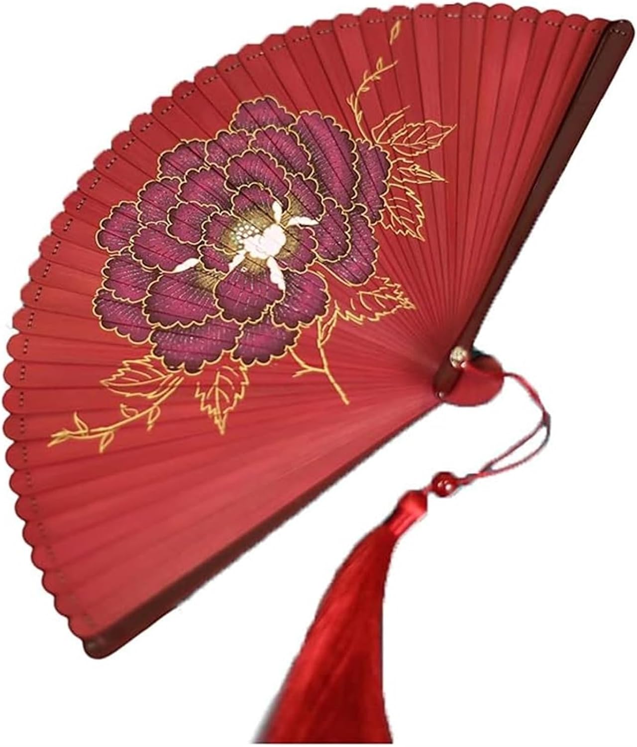 Chinese Folding Fans Hand FansHandheld Folding Fan Chinese Style Classical All Bamboo Folding Fan，Antique Women's Retro Hollow Handheld Fans for Wedding Gift Party Favors Vintage Handheld Folding Fan