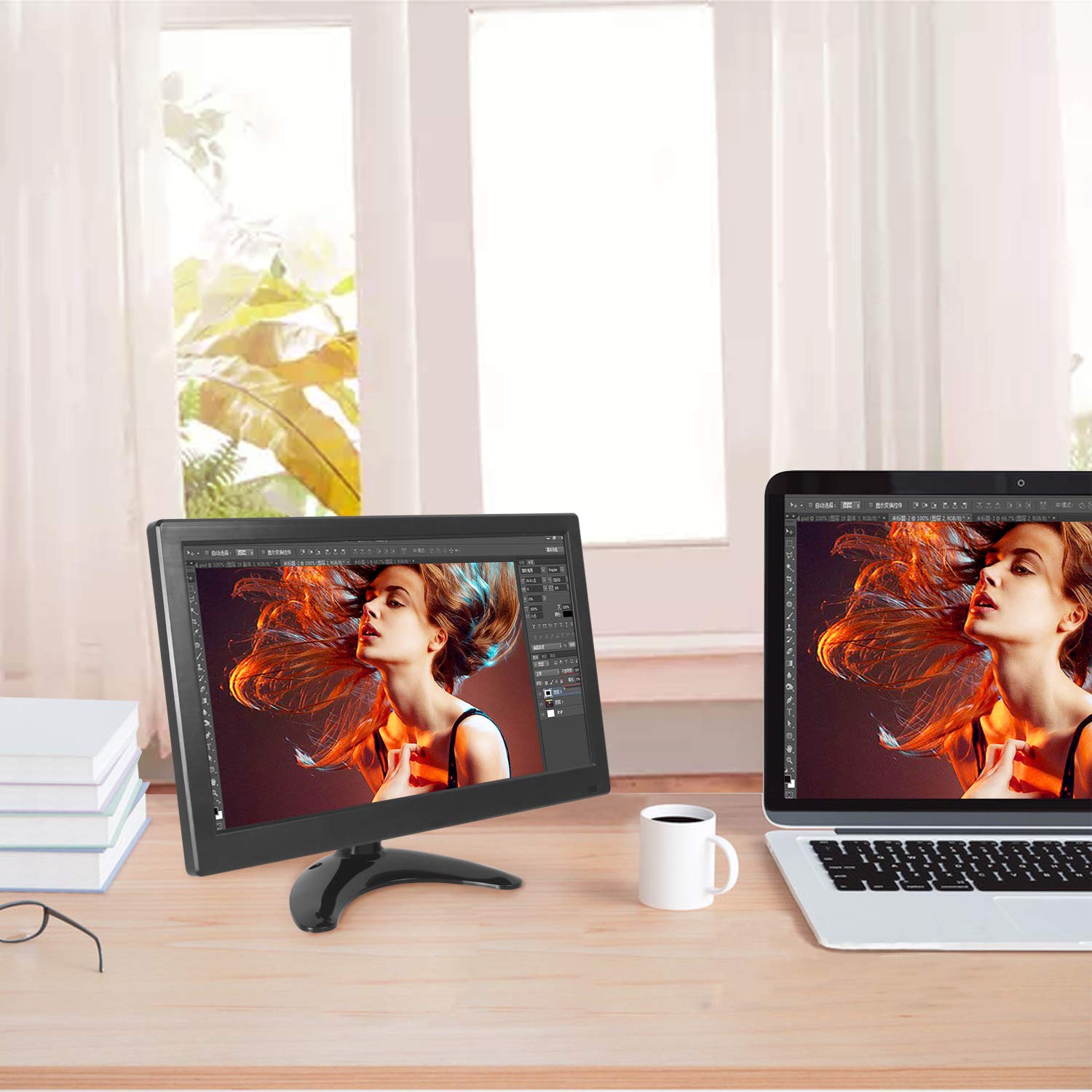 Moniteur de vidéosurveillance LCD IPS 1920 x 1080 avec écran rotatif USB/VGA/AV/BNC/HDMI pour caméra de sécurité Raspberry Pi House PC DVD DVR Caméra IP