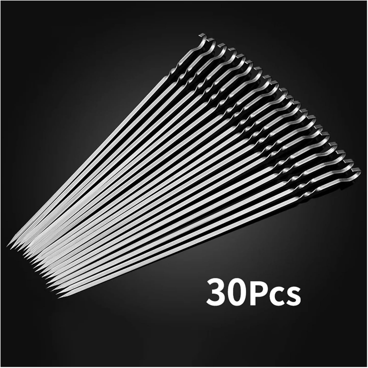 Compatible For 10/20/30/50/100Pcs Reusable Stainless Steel BBQ Skewers - Outdoor Camping Barbecue Tools, Skewer Sticks(30pcs)
