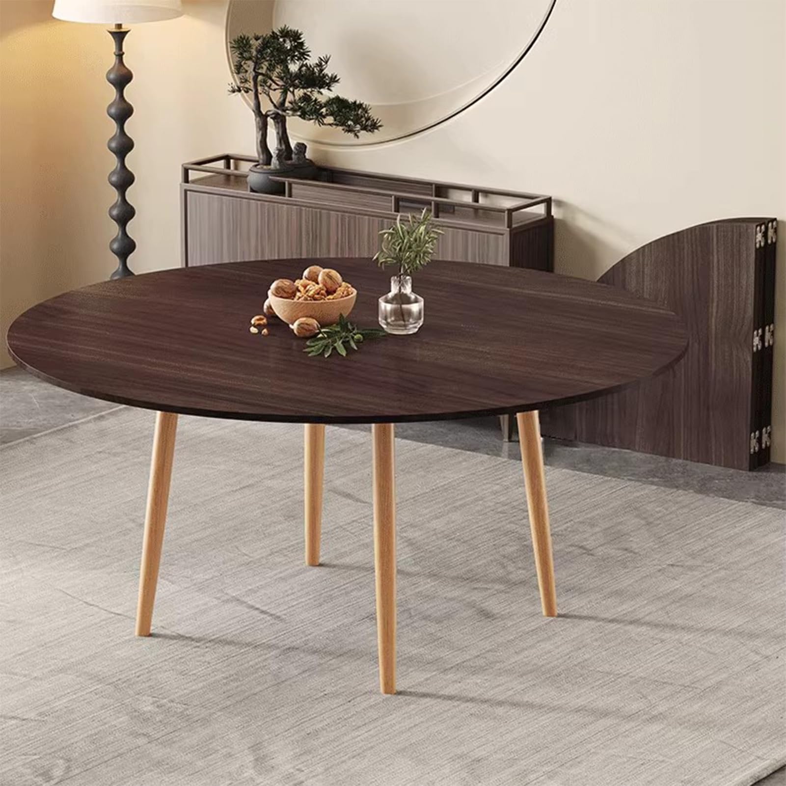 Table pliable ronde en bois 119 cm pour événements et fêtes