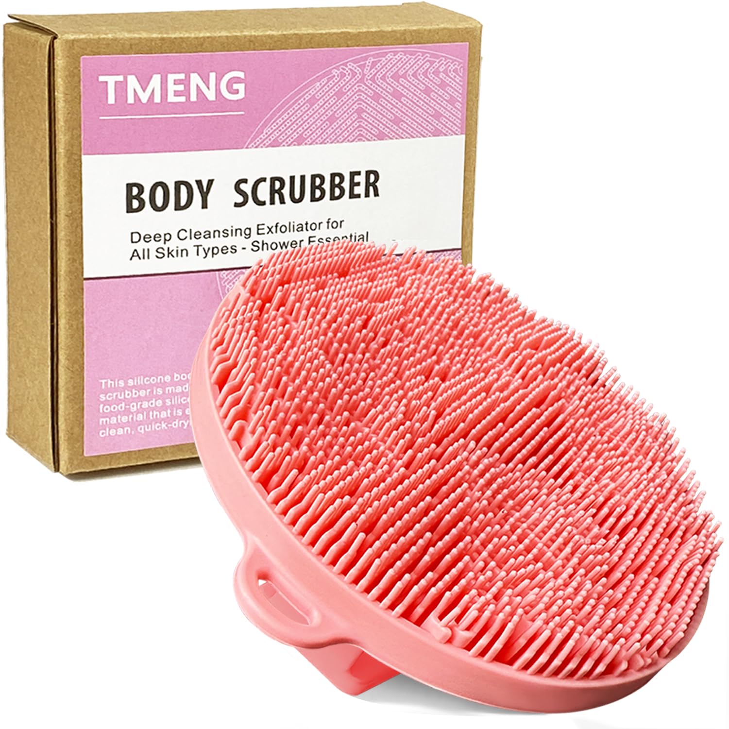 Silicone Body Scrubber-Silicone Shower Brush for Gentle Exfoliating & Lathering with Body Scrub & Wash, Durable & Hygienic, Deep Cleansing Exfoliator