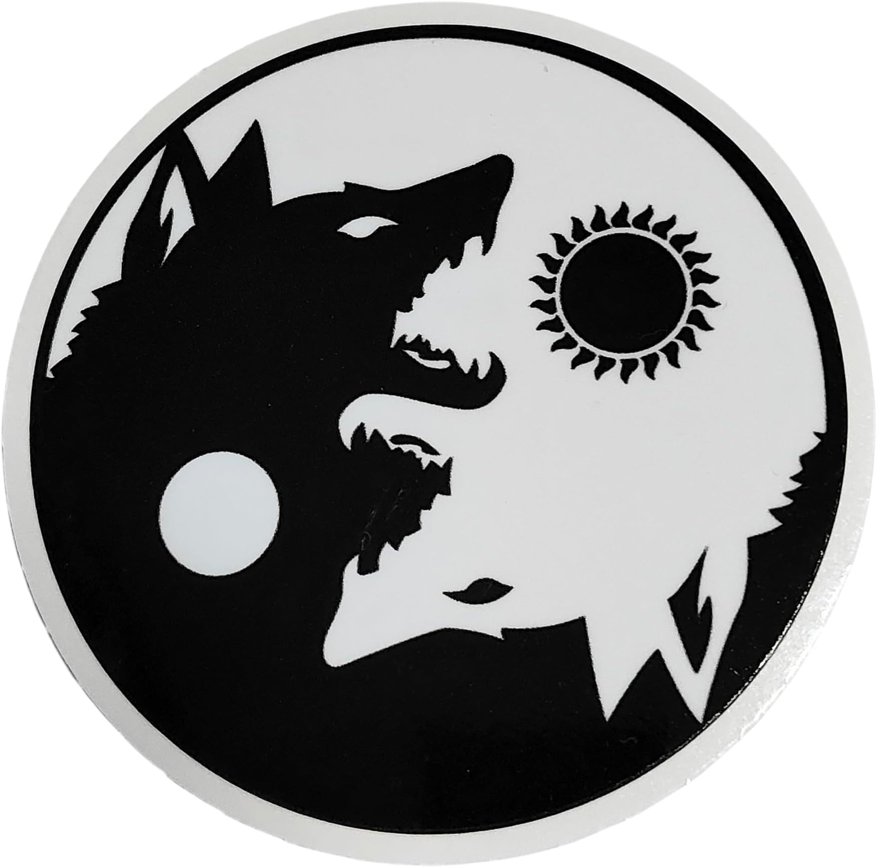 Sticker YIN YANG Wolf Black White (2PACK) Decal Symbol for CAR Window Truck Motorcycle Chopper Van SUV PPV Scrapbook Phone CASING Laptop Door Helmet Luggage