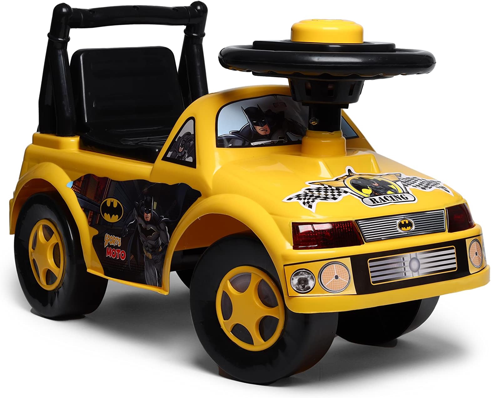 Toyzone Ride on-Sports Moto-Baby Car|Kids Car|Toy Car|Push Car|Baby Car|Kids Car|Toy Car|Push Car|Storage Seat|Swing Car Ride on Car|Ride on Car with Horn (Batman Sports Moto)