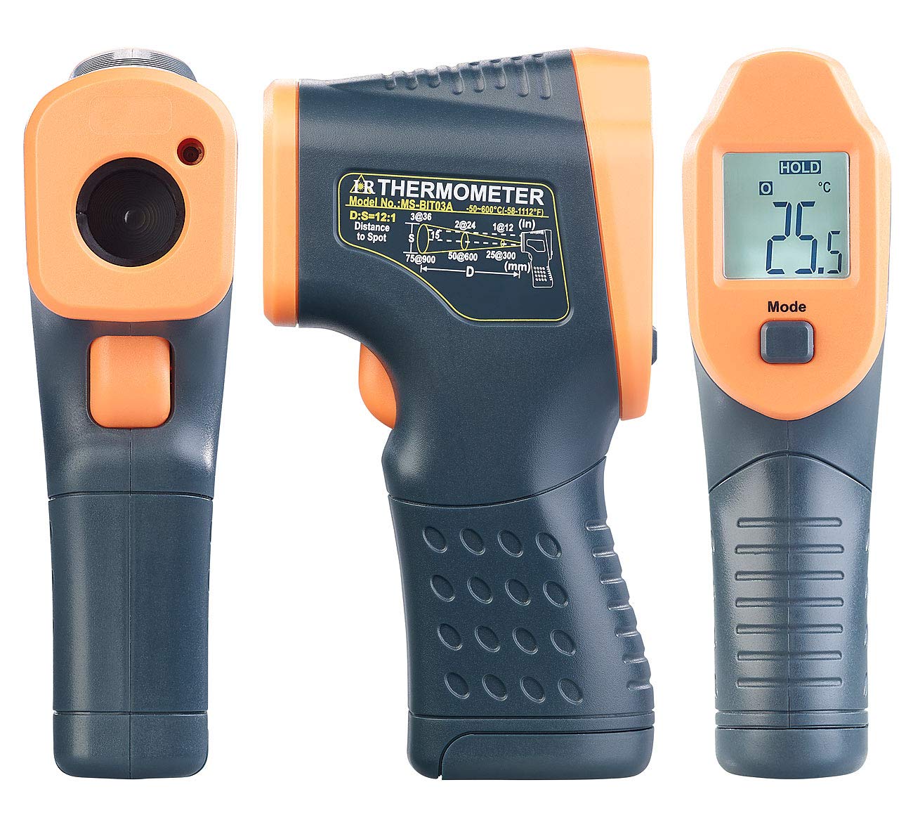 AGT Infrarot Messgerät: Profi-Infrarot-Thermometer mit Laser, -50 bis +600 °C, LCD, Bluetooth (Ir Thermometer, Handthermometer, Kfz)