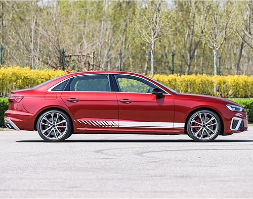 Miniatura 5 de SUNJIKA Calcomanías universales de vinilo para carrocería lateral, calcomanías de rayas de carreras, calcomanías laterales de automóvil para SUV,