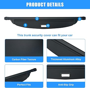 AUXKO Retractable Cargo Cover for Kia Sportage 2027-2023, Carbon Fiber