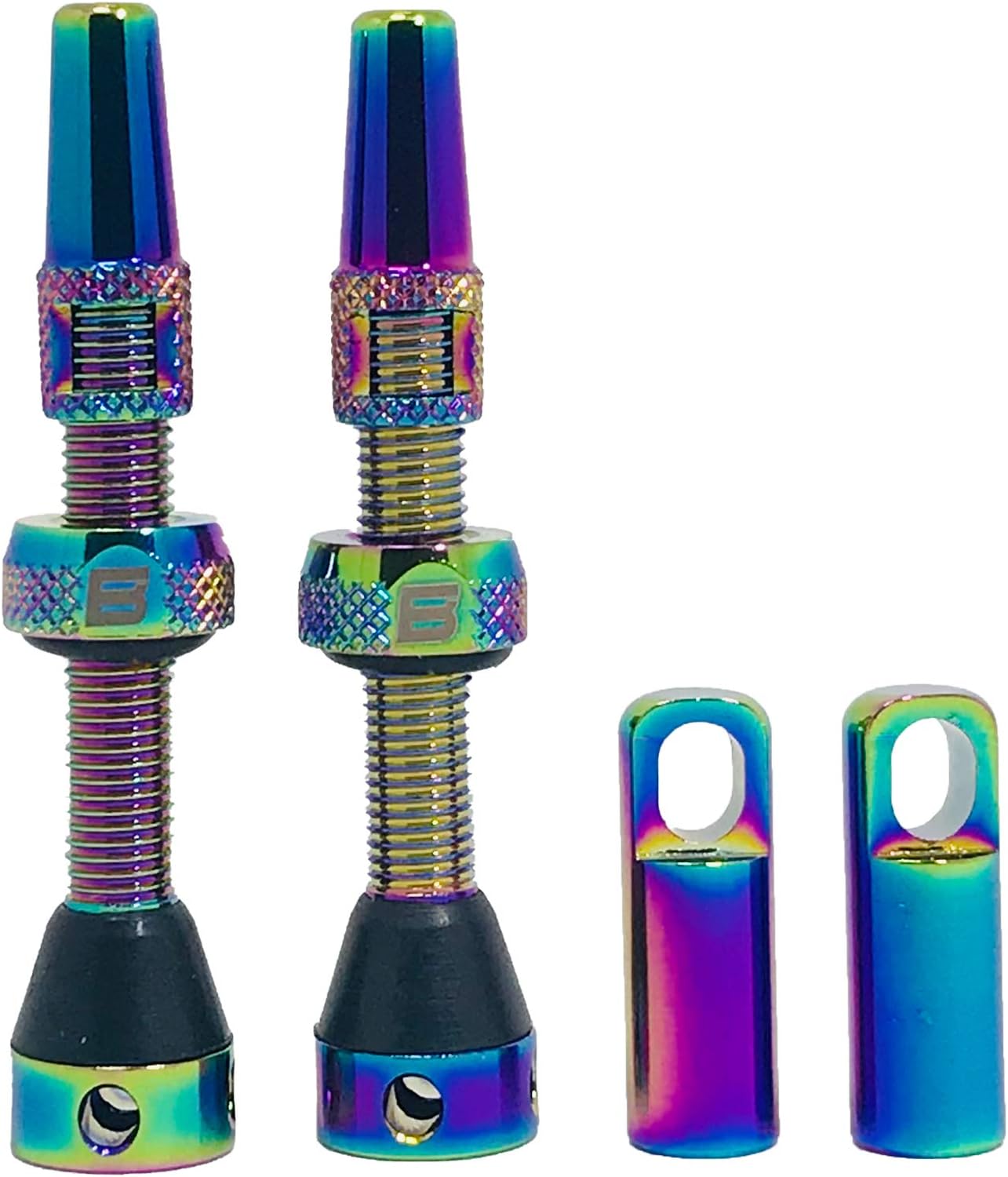 BWSHLF Tubeless Presta Valve Stem 40/44/55/60/65/80/100 mm, Super Light Alloy Presta Valve Stem Kit with Valve Core Remover Tool and Valve Stem Caps - Multiple Color and Size Options(Pair)