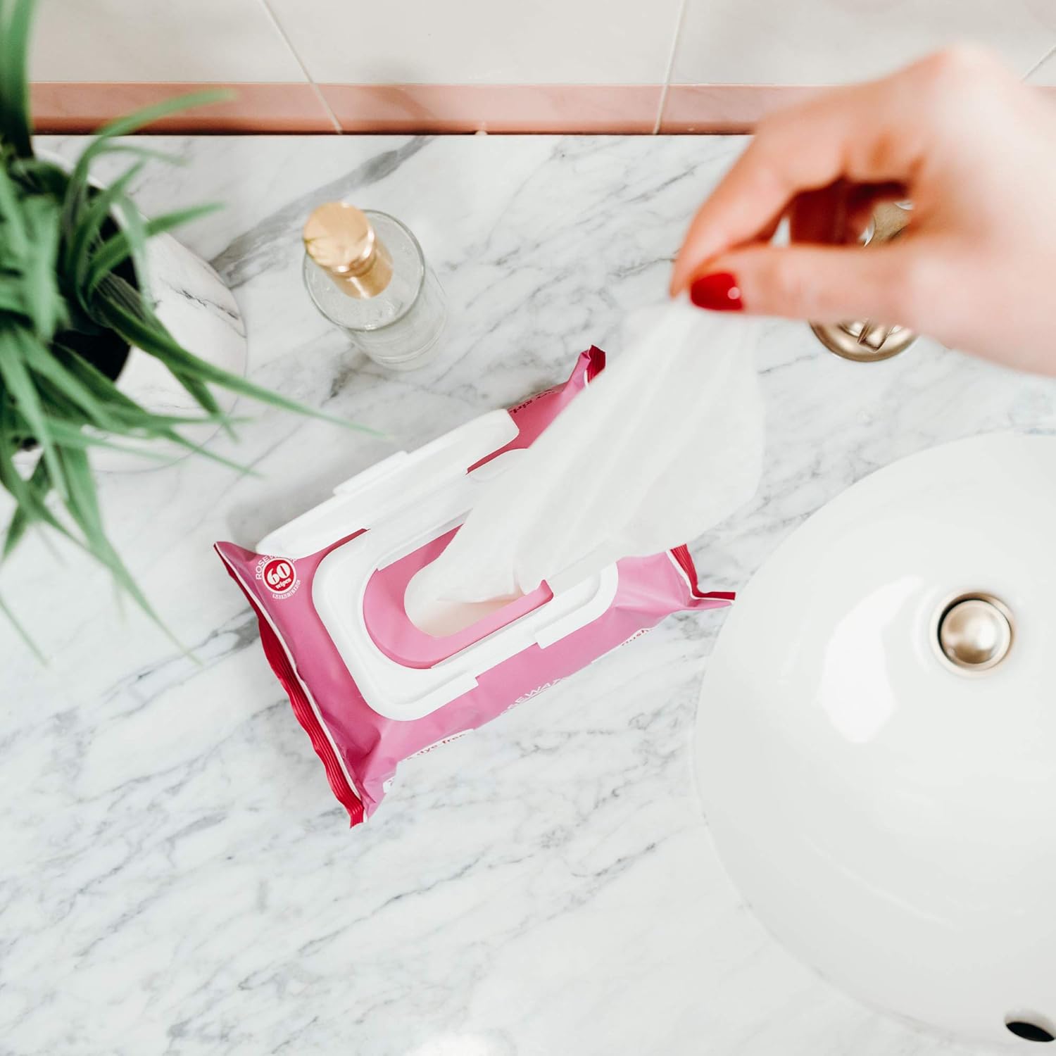 Goodwipes Flushable & Plant-Based Wipes with Botanicals | Dispenser for At-Home Use | Rosewater with Aloe Septic and Sewer Safe | 180 count (3 packs) - Biggest Adult Wipes : Health & Household