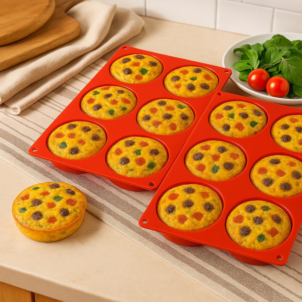 Molde redondo para magdalenas de 4 pulgadas, moldes de silicona para sándwiches de desayuno (3, 4 pulgadas)