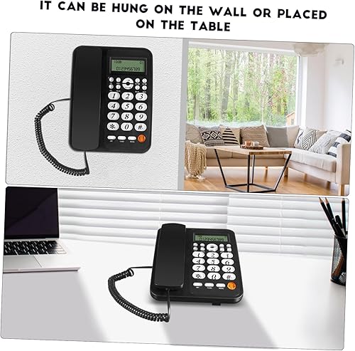 Miniatura 8 de Uonlytech Corded Office Phone with Caller Id Display Stable Reliable Household Landline Telephone Call Rejection and Forwarding Functions Classic