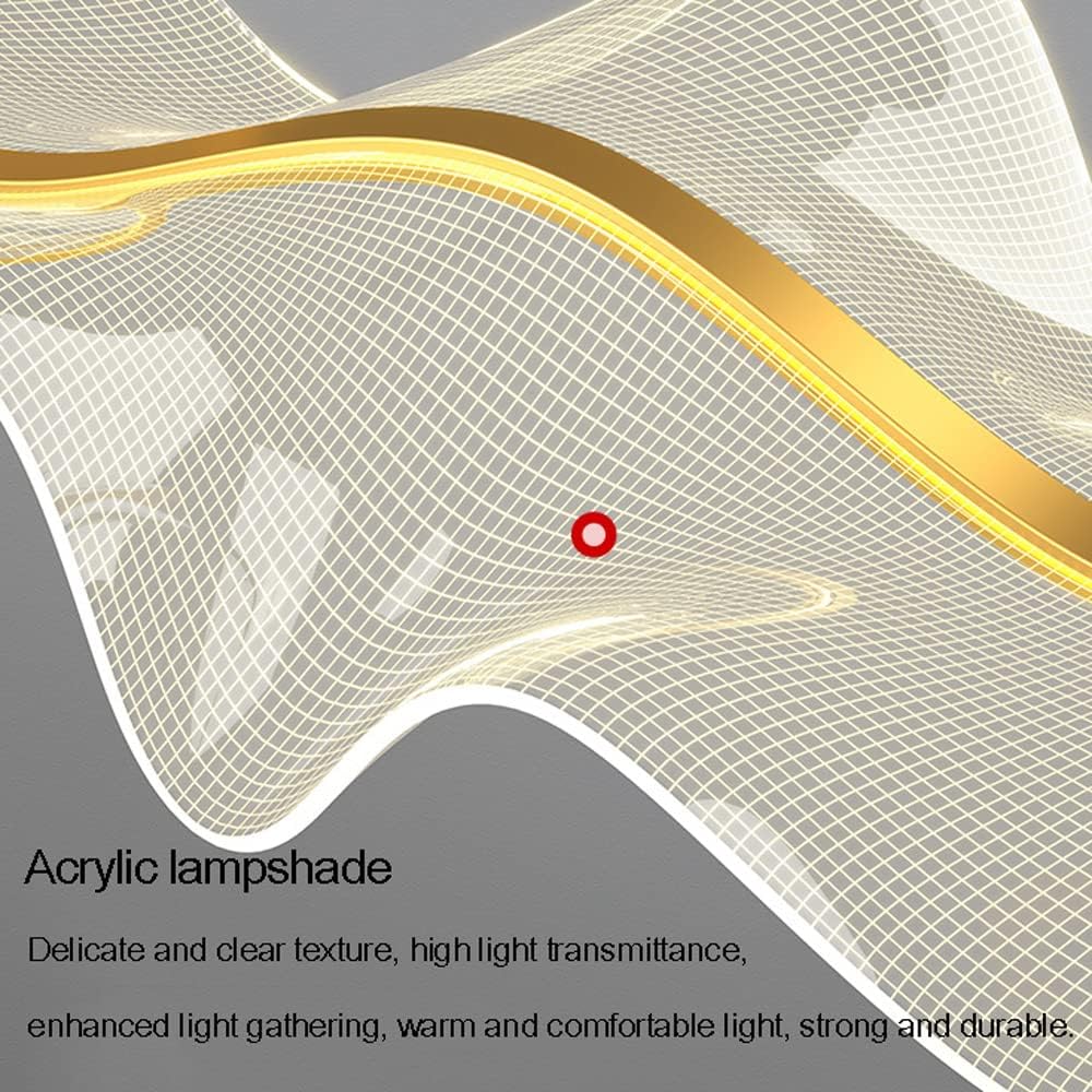 Nordic Ribbon Pendant Light Modern Acrylic Creative Lamp Fixtures for Living Room Bar Table Stairs Decorative Led s Dimmable Kitchen Island Lighting