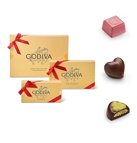 Miniatura 2 de Godiva - Torre de regalo de chocolate dorado con lazo rojo, chocolates belgas con ganaches, pralinés y caramelos, regalo gourmet de vacaciones, sin