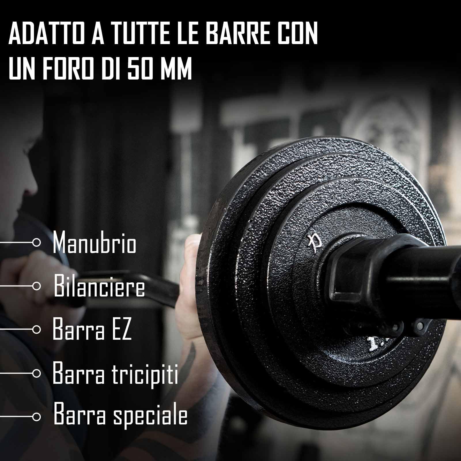 Strength Shop Dischi Palestra da 50mm Diametro Foro (1,25 kg – 25 kg), Dischi ghisa con Bordo del Manico, Robusti Dischi Pesi con Elevata precisione di Peso, Ideali per bilancieri, Asta SZ & Co.