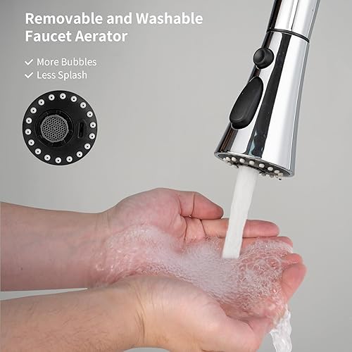 Miniatura 4 de Hibbent Reemplazo del cabezal del grifo de cocina, cabezal de pulverización de cocina desplegable con 9 adaptadores, boquilla de pulverización de