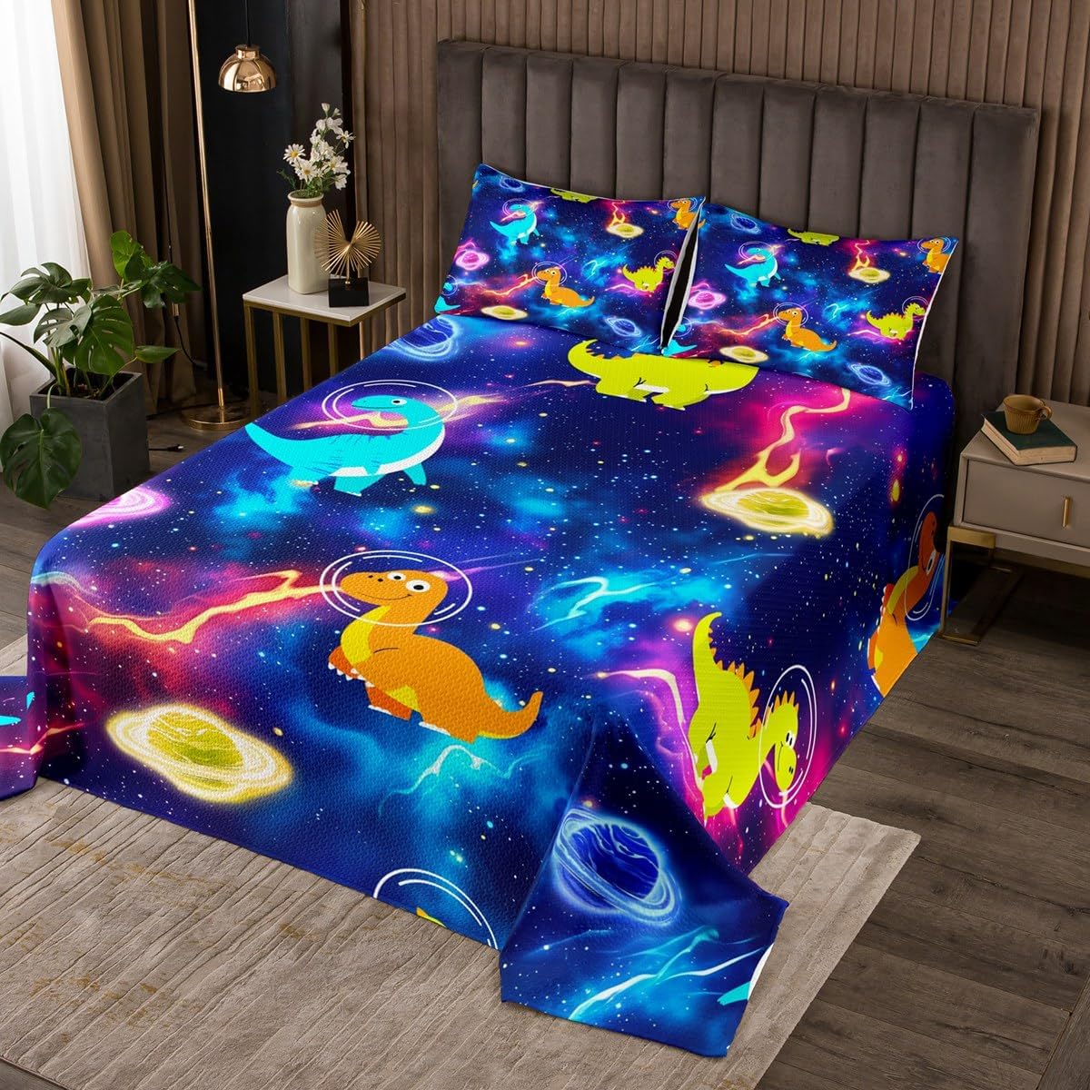 Homewish Colorful Flower Bedspread Twin Size,Buttefly Comforter Set 2Pcs Daisy Floral Lavender Bedding Sets for Kids Girls Woman Teens Room Decor,Watercolor Animals Plants Coverlet Set,1 Pillowcase
