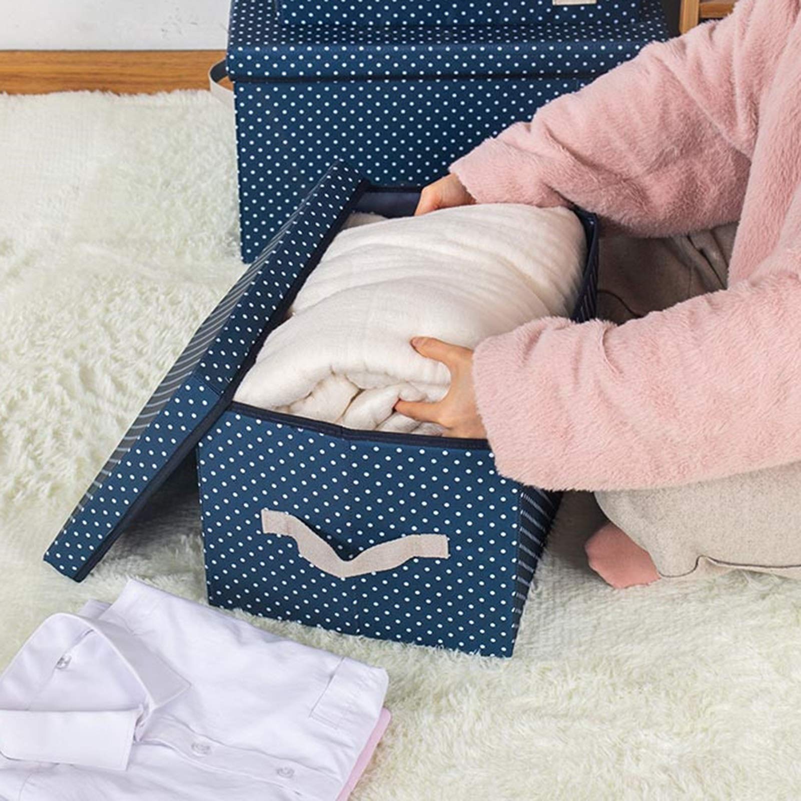 Cajas de Almacenamiento Caja de Almacenamiento de Tela Oxford, Caja de Almacenamiento Plegable con Tapa, para Guardar Ropa, Juguetes, bocadillos, Caja de Almacenamiento p,Style 6 Pack of 3