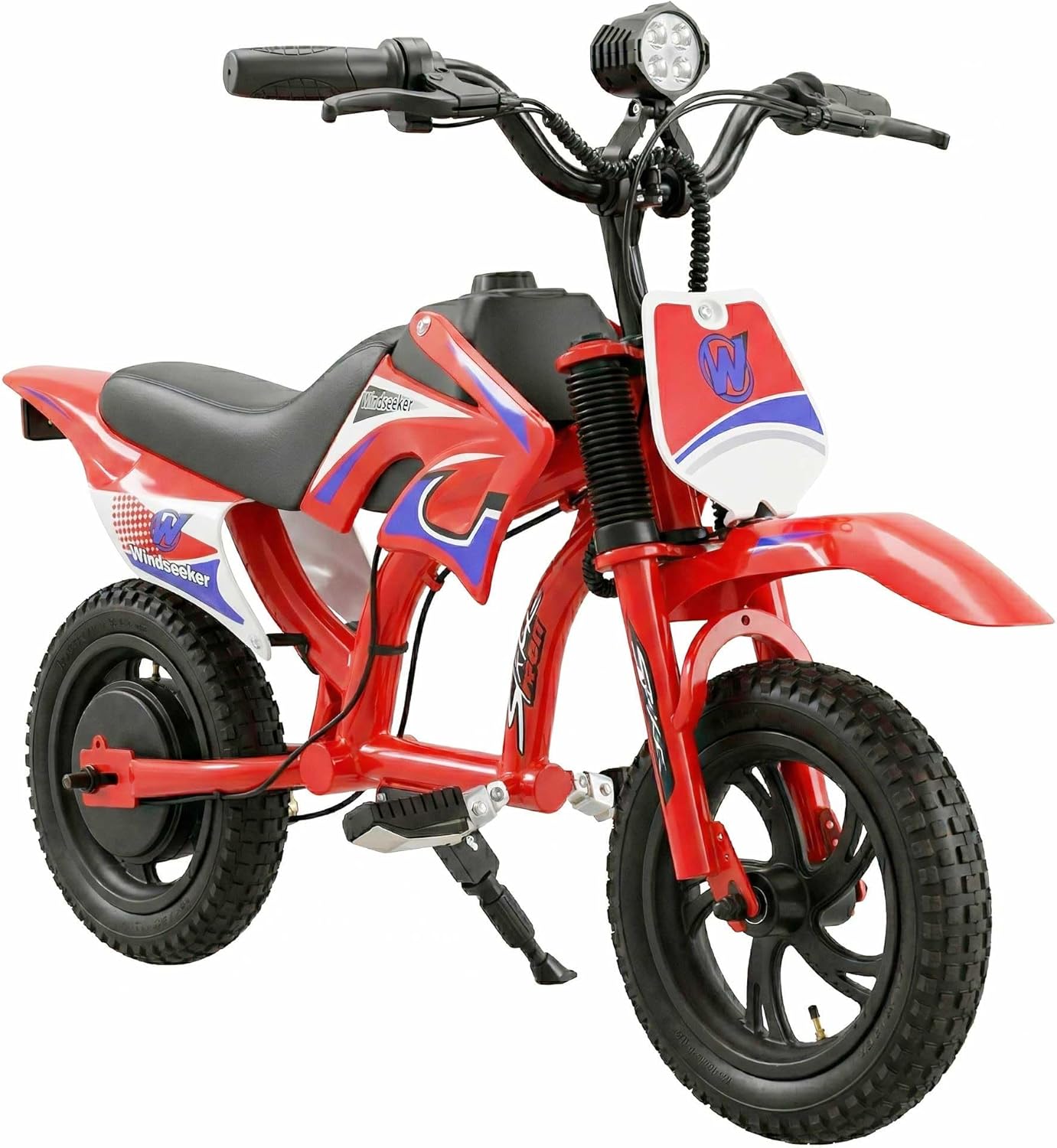 Windseeker Electric Dirt Bike for Kids Ages 3-6, 300W Brushless Motor Mini Motorcycle with 120 Min Ride Time, 3-Speed LCD Display, Moto Sound, 12-Inch Off-Road Tires, 9.94 MPH Safe Speed