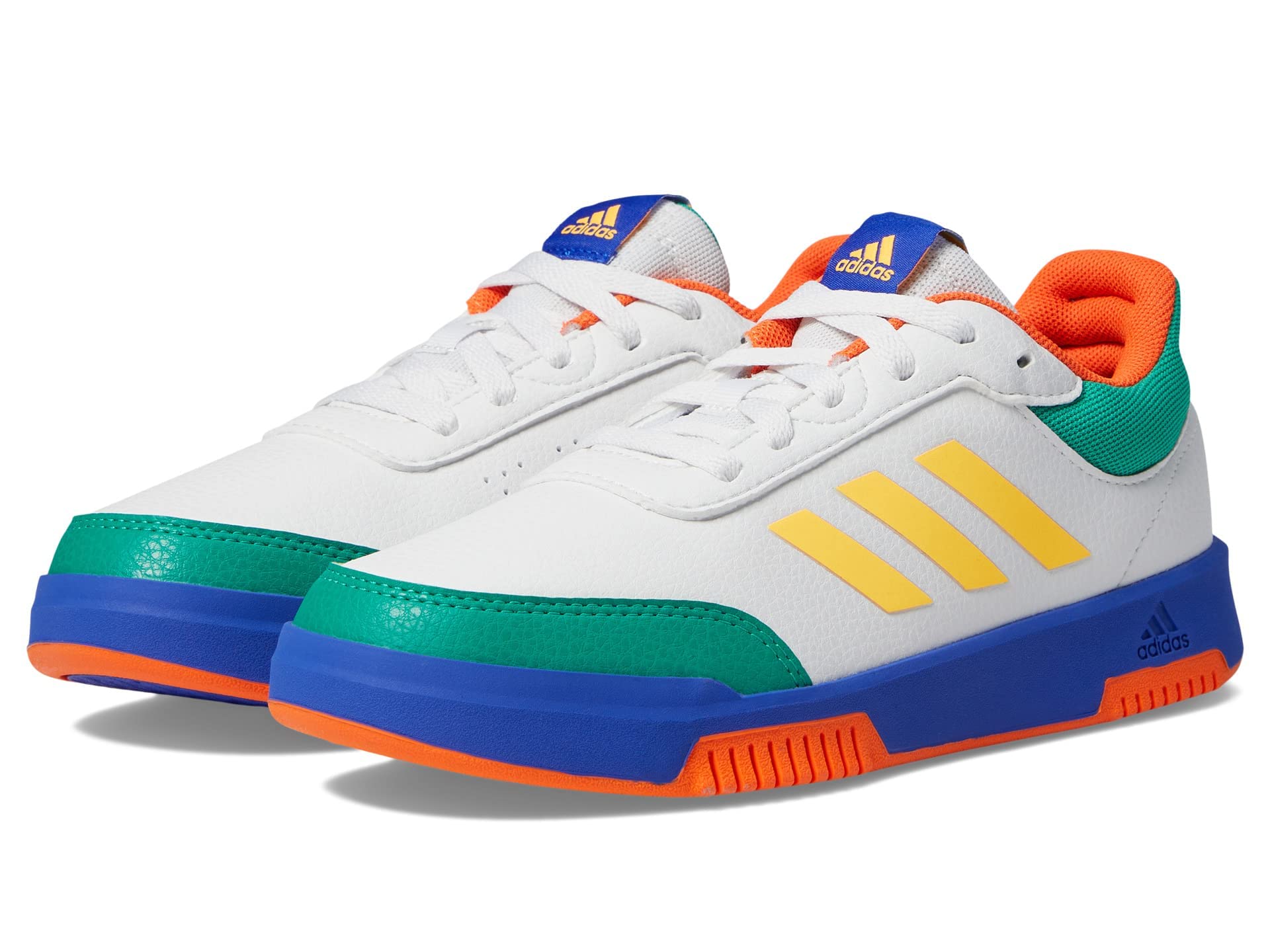 adidas Boy's Tensaur Sport (Little Kid/Big Kid) Crystal White/Solar Gold/Lucid Blue 6.5 Big Kid M