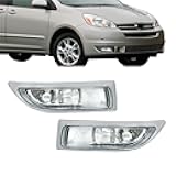 Silscvtt 2Pcs Fog Lights Replacement for Toyota Sienna 2004 2005 Clear Lens Fog Light W/Bulbs 81210AE010 81220AE010 Left+Right Side