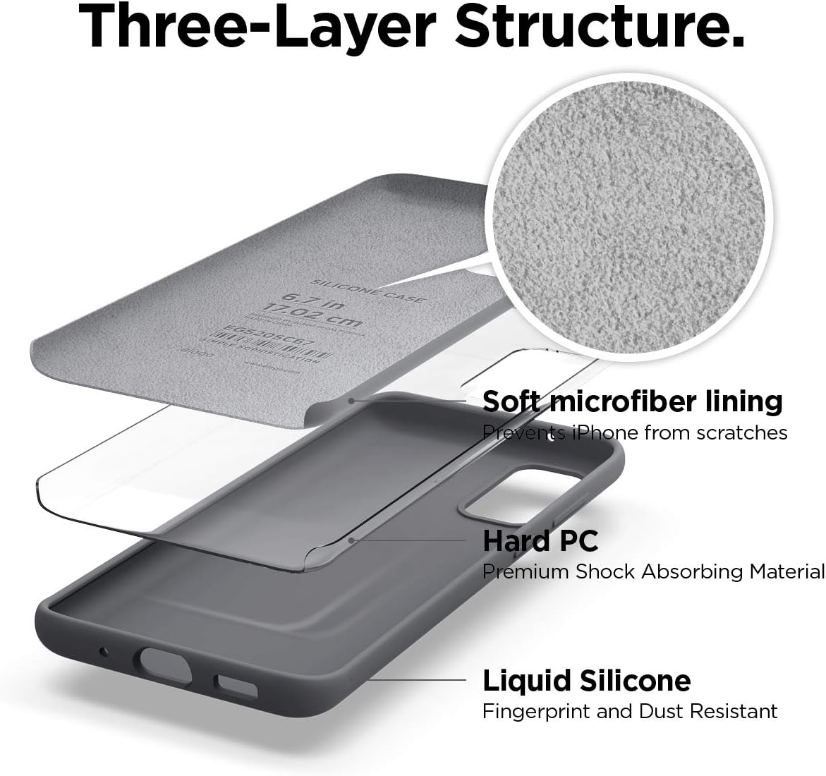 elago Liquid Silicone Case Compatible with Galaxy S20 Plus Case, Full Body Protection (Screen & Camera Protection) case for Galaxy S20 Plus Case Cover (Medium Grey)