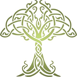Celtic Tree of Life Stencil, 10 x 10 inch - Traditional Irish Knotwork T...