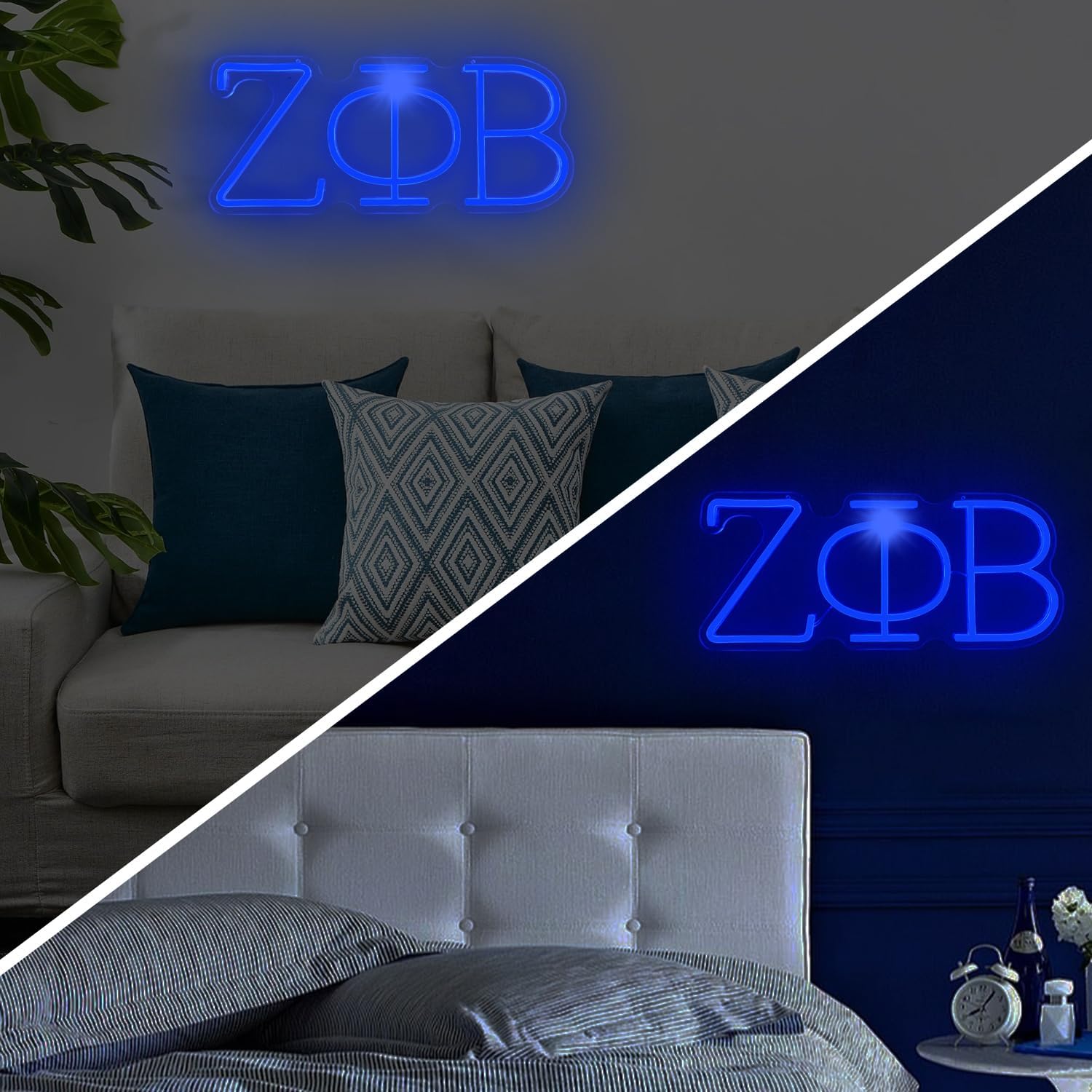 Sorority Neon Sign Dimmable Blue Sorority Led Sign Greek Paraphernalia Neon Lights for Wall Decor Sorority Gifts for Women Sisters Party Bedroom