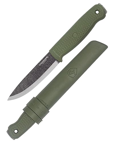 Condor Tool & Knife Terrasaur Bushcraft Knife - 1095 High Carbon Steel - Fixed Blade Knives with Scandi Edge - High Impact Polypropylene Sheath - 3mmThick - 4.2in Blade - 7.1oz
