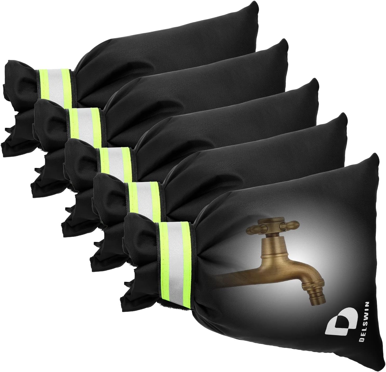 DELSWIN Outdoor Faucet Cover for Winter, 5P 8.7"x7" Hose Bib Insulation, Outside Waterproof Spigot Protection, Bigger and Thicker Frost Freeze Insulated Cover